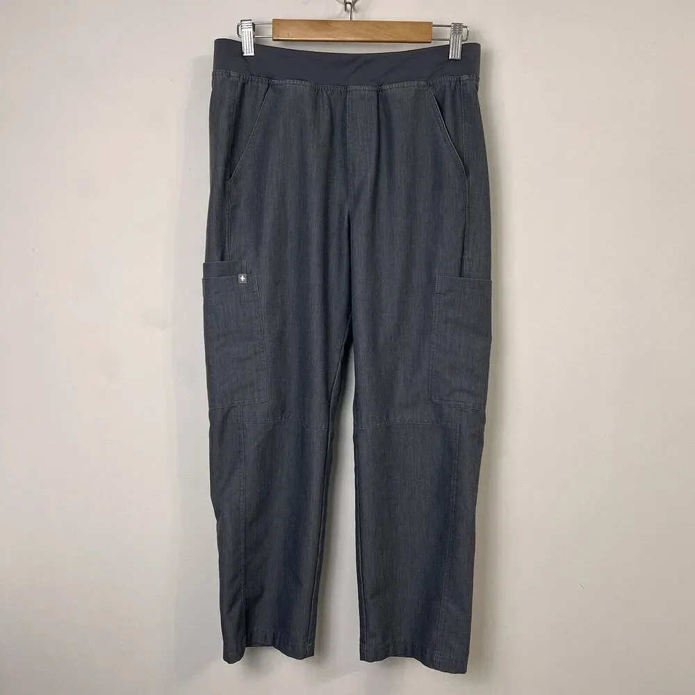 FIGS Axim Cargo Scrub Pants Stretch Graphite Gray Men’s Small